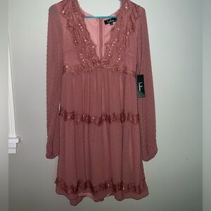 Lulus brand new long sleeve (short) dress. Perfect for all events. Size small!